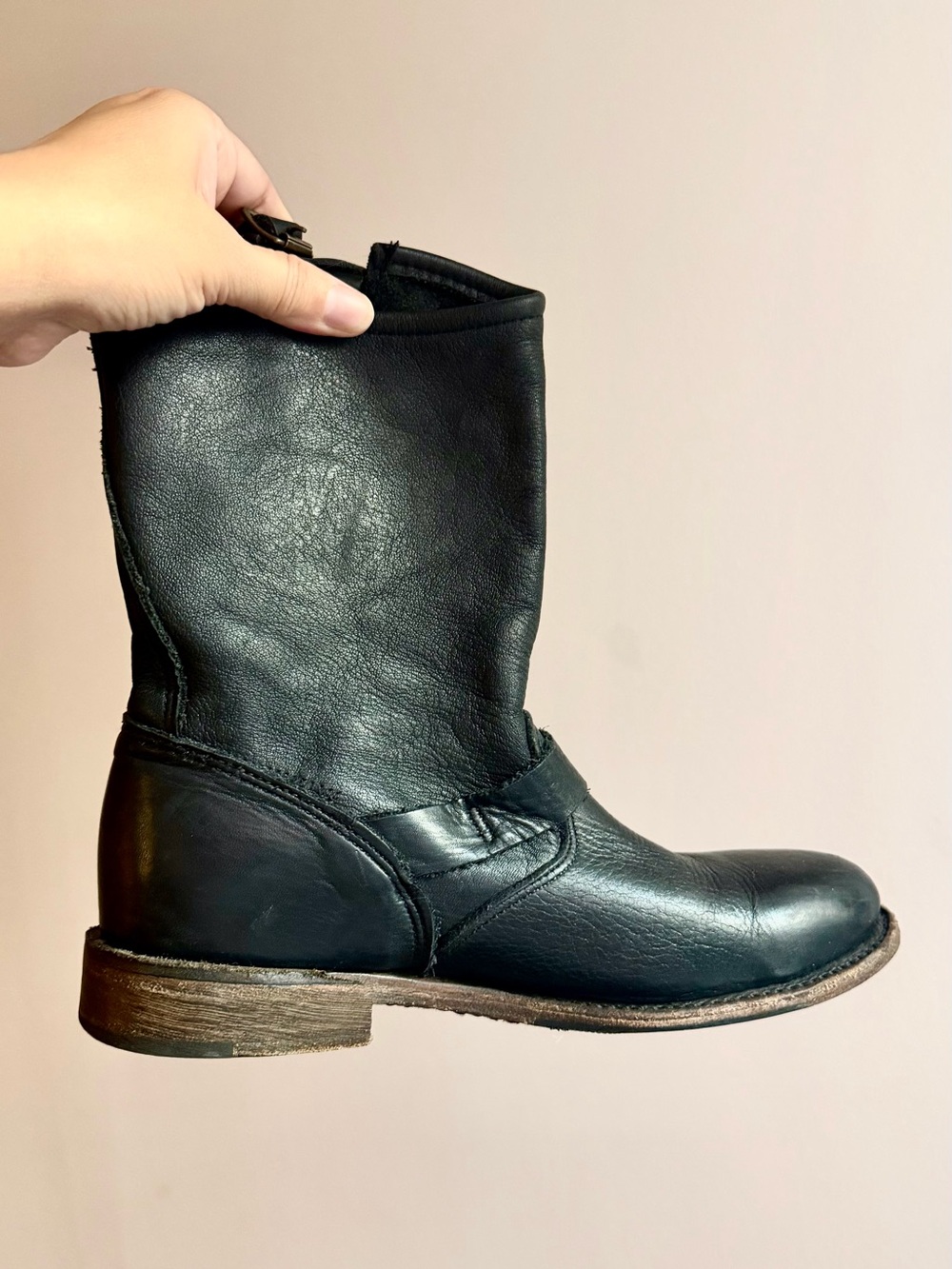Black Leather Boots - Women's
